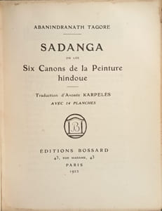 Sadanga ou les Six Canons de la Peinture hindoue avec 14 planches