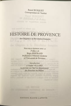 Histoire de la Provence. Busquet Raoul
