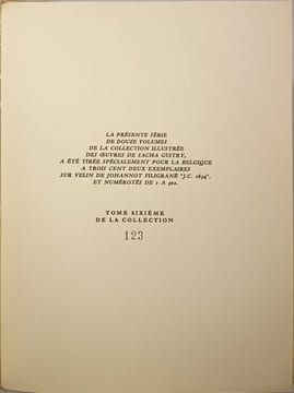 Un sujet de roman / bois graves de henri jadoux numéroté 123/302. Sacha Guitry