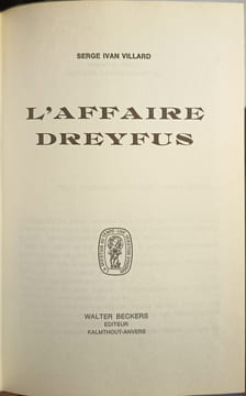 L'Affaire Dreyfus. Serge Ivan Villard