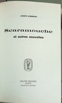 Scaramouche et autres nouvelles. Joseph Gobineau