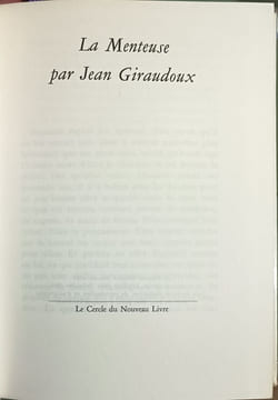 La Menteuse. Jean Giraudoux