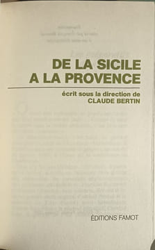De la Sicile à la Provence. Claude Bertin