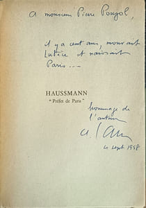 Haussmann "préfet de Paris" - dédicacé par l'auteur