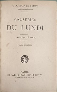 Causeries du lundi - Tome onzième. C.-A. Sainte-Beuve