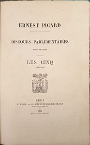 Discours parlementaires. Les cinq 1861-1863
