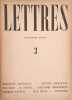Lettres 3. Philippe Soupault  Pierre Emmanuel  Tal Coat  R. Sauvet  Alexandre Chiriawetz  Georges Cattaui  W.-B. Yeats  Forestier