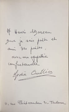 Les chevaux blancs dedicacé par l'auteur numéroté 118/400. Lydie Outtier