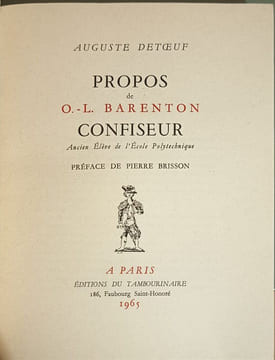 Propos de O. L. Barenton confiseur. Auguste Detœuf