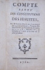 Compte rendu des constitutions des jésuites. Second compte rendu sur l'appel comme d'abus des Constitutions des jésuites. . LA CHALOTAIS (René-Louis ...