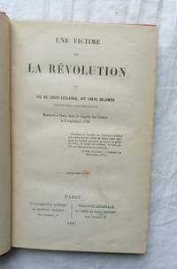 Une Victime de la Révolution ou vie de Louis Leclercq, dit Frère Salomon, massacré à Paris, dans La Chapelle des Carmes le 2 septembre 1792,à Paris, Poussielgue frères / Procure générale, 1887