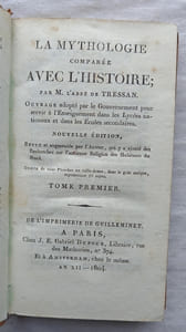 La Mythologie comparée avec l'Histoire, chez J. E. Gabriel Dufour, libraire rue des mathurins à Paris et chez le même à Amsterdam, an XII - 1804