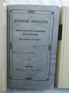 Des sciences occultes, essai sur la magie, les prodiges et les miracles, tomes 1&2, Sédillot Libraire-éditeur, Paris, 1829