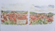 Besançon, 20 aquarelles, 20 crayons et lavis, Com'art, 1998. Pierre Duc (dessins) / Lionel Estavoyer (textes)