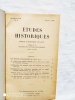 "Etudes Historiques", Recueil de la revue, nouvelle série n°1 (janvier 1948) à n°8 (octobre-novembre 1949), édité par La Renaissance du livre. (Revue)