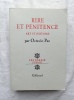 Rire et pénitence ( Art et Histoire), Gallimard, collection "Les essais" n°223, 1983. Octavio Paz 