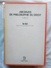 Archives de philosophie du droit, tome 25 : La Loi. Revue