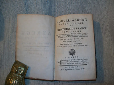 NOUVEL ABREGE CHRONOLOGIQUE DE L'histoire de France. 5e édition. TOME I