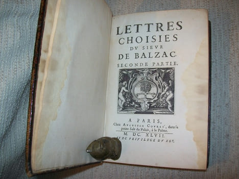 LETTRES CHOISIES du Sieur de Balzac. Seconde partie (sur 2).. BALZAC