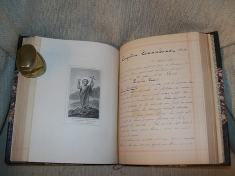 REDACTION DE CATHECHISME par Anna Imbert, division d'honneur 1889-1890.. undefined