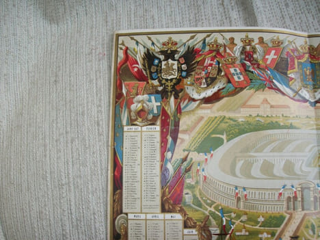 EXPOSITION UNIVERSELLE DE PARIS 1867. Calendrier entièrement illustré en couleurs.. undefined