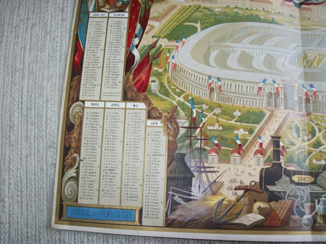 EXPOSITION UNIVERSELLE DE PARIS 1867. Calendrier entièrement illustré en couleurs.. undefined