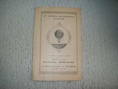ATELIERS AEROSTATIQUES DE VAUGIRARD Henri Lachambre Ingénieur Aéronaute