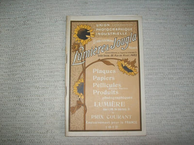 SOCIETE LUMIERE LYON. Plaques, papiers, pellicules (procédé Planchon), produits photographiques.