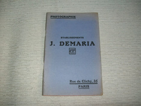 PHOTOGRAPHIE. Etablissements Demaria 35 Rue de Clichy. Catalogue 1922 2e édition.. undefined