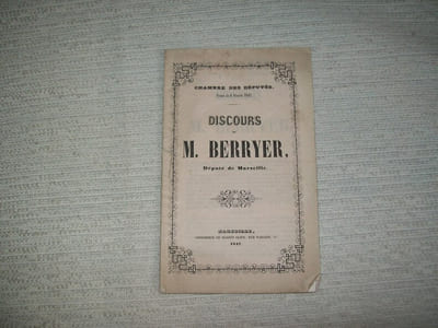 DISCOURS DE M BERRYER Député de Marseille. Chambre des Députés. Séance du 6 février 1847.