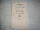 NOTICE HISTORIQUE sur les maladies qui ont r&eacute;gn&eacute; parmi les Autrichiens, Russes, Polonais, Prussiens etc prisonniers de guerre &agrave; Marseille en 1814. . ...