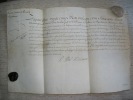 BREVET DU TITRE DE PREMIER APOTHICAIRE document manuscrit original sign&eacute;, dat&eacute; de 1762.. ORLEANS Louis-Philippe d'