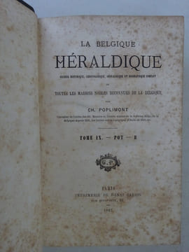 POPLIMONT, Charles. La Belgique Héraldique. Recueil historique... 1863. POPLIMONT, Charles