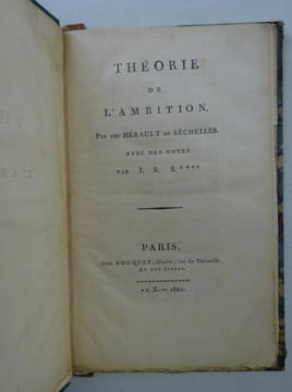 HÉRAULT DE SÉCHELLES, Marie-Jean. Théorie de l'ambition. 1802 E.O.. HÉRAULT DE SÉCHELLES, Marie-Jean