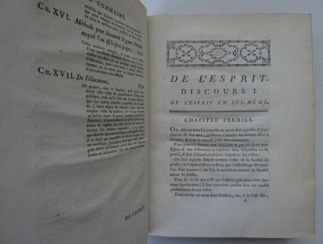 HELVETIUS (Claude-Adrien). De l'Esprit. A Paris, chez Durand 1758 E.O.. HELVETIUS (Claude-Adrien)