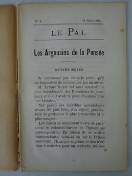 BLOY (Léon). Le Pal. Hebdomadaire. Paris: Pénin et Soirat (1885). E.O.. BLOY (Léon)