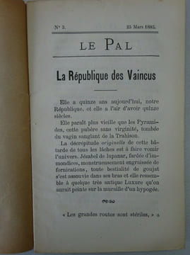BLOY (Léon). Le Pal. Hebdomadaire. Paris: Pénin et Soirat (1885). E.O.. BLOY (Léon)