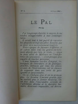 BLOY (Léon). Le Pal. Hebdomadaire. Paris: Pénin et Soirat (1885). E.O.. BLOY (Léon)