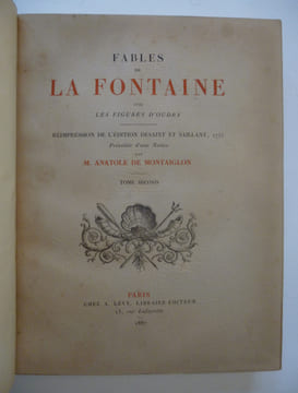 LA FONTAINE (Jean de). Fables avec les figures d'Oudry. Paris: Lévy (1886-1887). LA FONTAINE (Jean de)