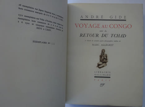 GIDE, André. Voyage au Congo. Retour du Tchad. Photos de Marc Allegret. 1929. GIDE, André