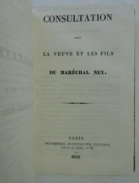 DELMAS De la révision du procès du Maréchal Ney Consultation pour la veuve 1832. DELMAS