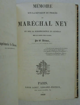 DELMAS De la révision du procès du Maréchal Ney Consultation pour la veuve 1832. DELMAS