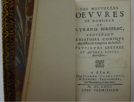 CYRANO DE BERGERAC. Nouvelles œuvres. Histoire comique ... Soleil. 1672. CYRANO DE BERGERAC