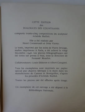 LUCIEN DE SAMOSATE, MAILLOL (Aristide). Dialogues des courtisanes. 1948. LUCIEN DE SAMOSATE, MAILLOL (Aristide)