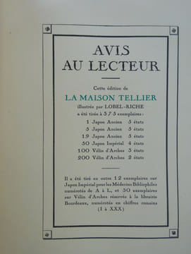 MAUPASSANT-La maison Tellier. Illustrée par Lobel-Riche. 1926-Reliure TRINCKVEL. MAUPASSANT