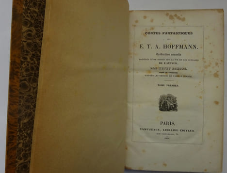 HOFFMANN. Contes fantastiques. Traduction par Henry Egmont. 1836. HOFFMANN