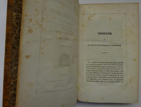HOFFMANN. Contes fantastiques. Traduction par Henry Egmont. 1836. HOFFMANN