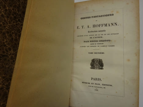 HOFFMANN. Contes fantastiques. Traduction par Henry Egmont. 1836. HOFFMANN