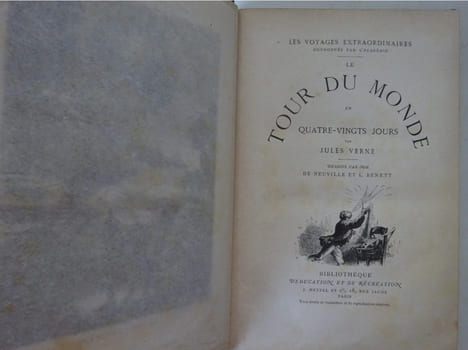 VERNE, Jules. Le Tour du monde en 80 jours. 1875 Hetzel "aux initiales". VERNE