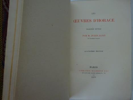 JANIN (Jules). Les Œuvres d’Horace 1871 + Illustrations 1861 Reliure CURMER. JANIN (Jules)